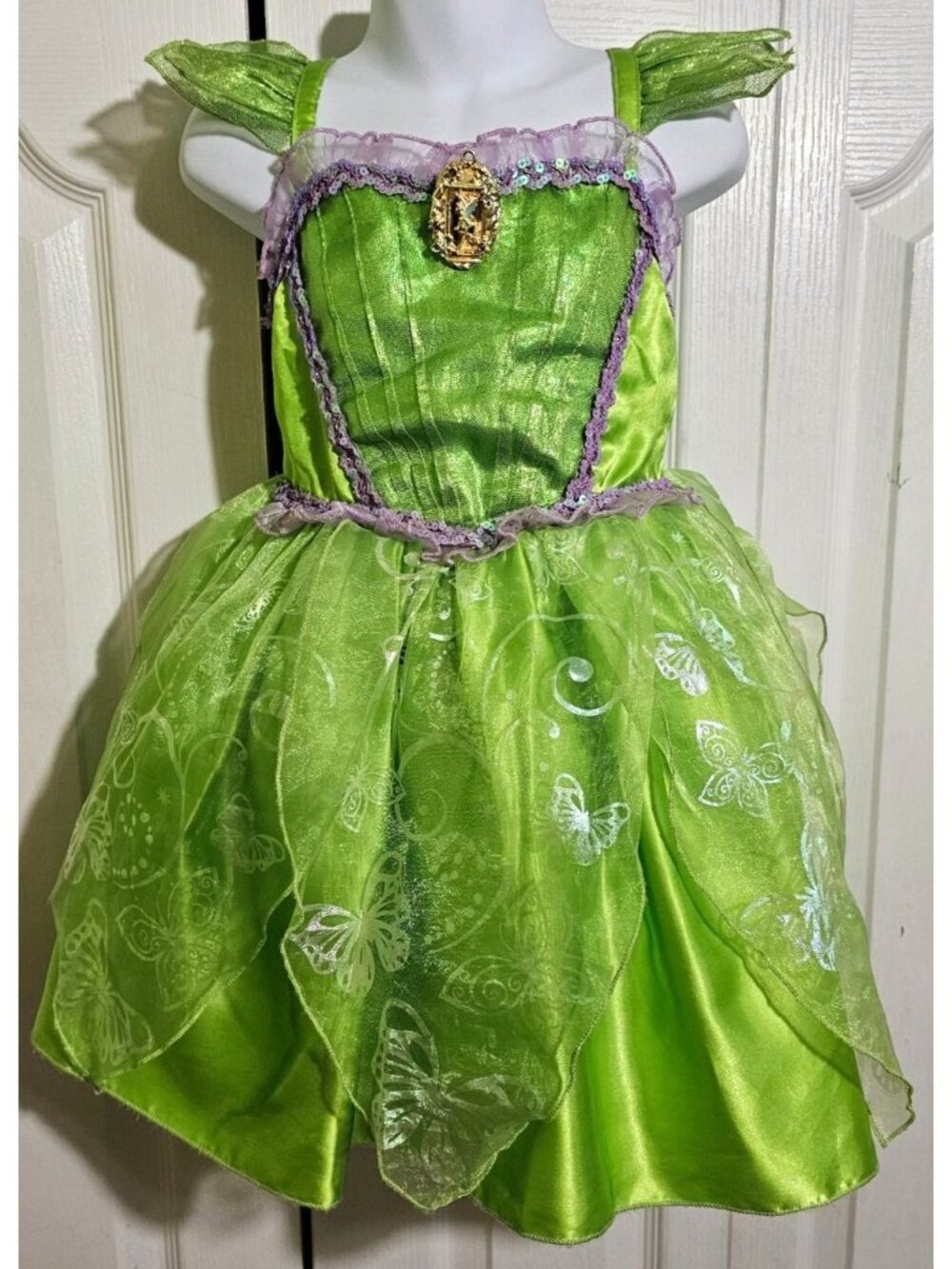 Disney Store Tinkerbell Dress with Light Up Wings Costume Peter Pan Girls 4 - Picture 4 of 12
